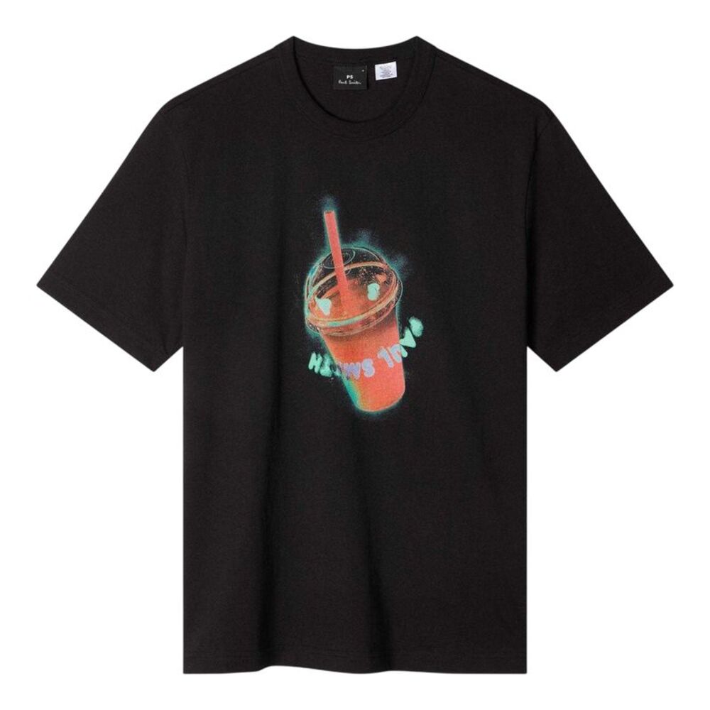 Paul Smith Mens Drink Cotton Regular T-Shirt / Black